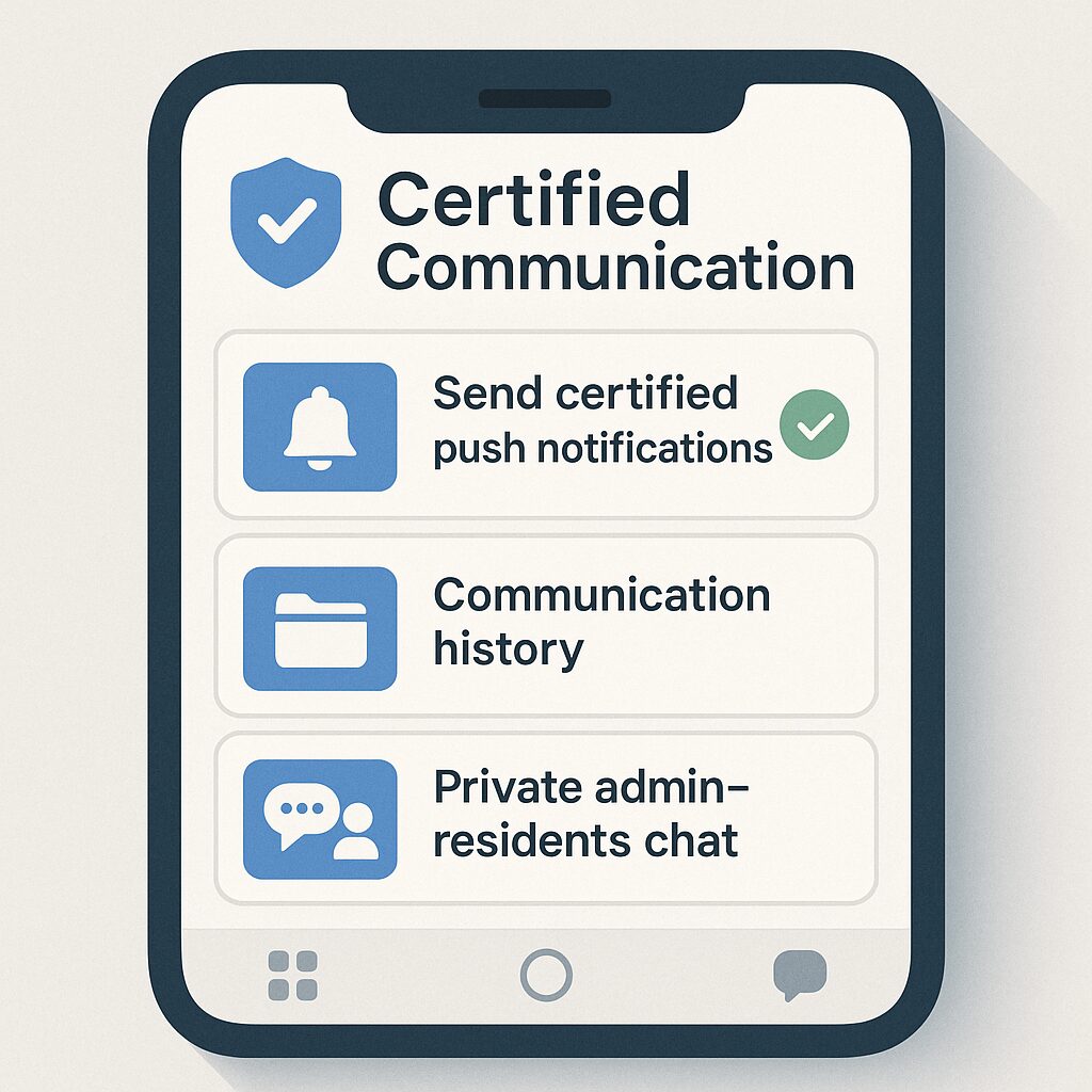 Immagine di un dispositivo mobile contenente app mobile di comunicazione certificata
